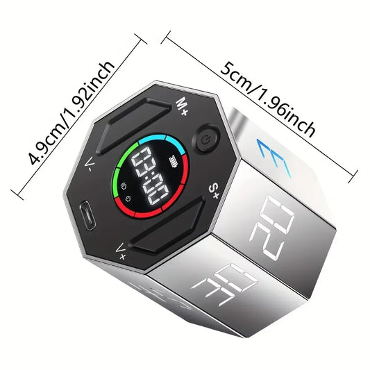 New Modern LCD Digital Timer Visual Kitchen Timer for Teachers, Flip Cube Timer for Cooking, Work, Studying, Workout