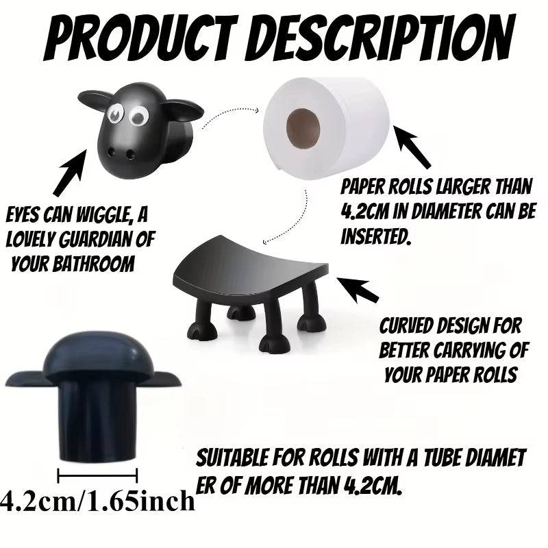 Cute Sheep Dog Shape Toilet Tissue Rack Free Standing Storage Roll Paper Holder Animal Shape Decorative Toilet Paper Racks 2025