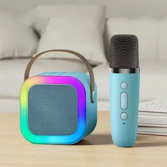 K12 Karaoke Machine Portable Bluetooth 5.3 PA Speaker System with 1-2 Wireless Microphones Home Family Singing Children'S Gifts