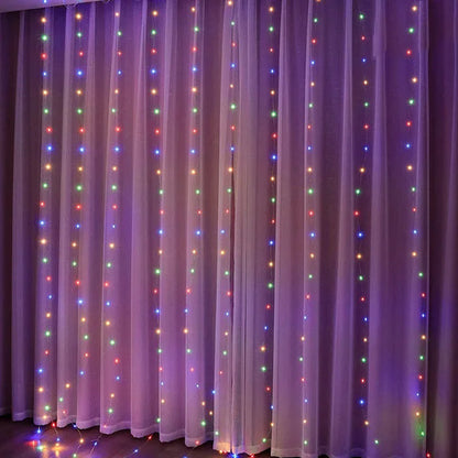 Christmas Lights Curtain Garland Merry Christmas Decorations for Home Christmas Ornaments Xmas Gifts Navidad 2025 New Year Decor